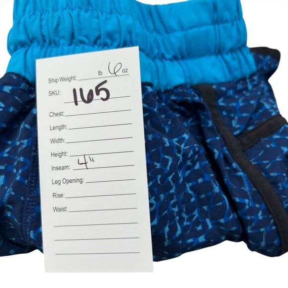 Lululemon Tracker Short III Samba Snake Kayak Blue 4" Inseam Size 6 - Picture 8 of 8